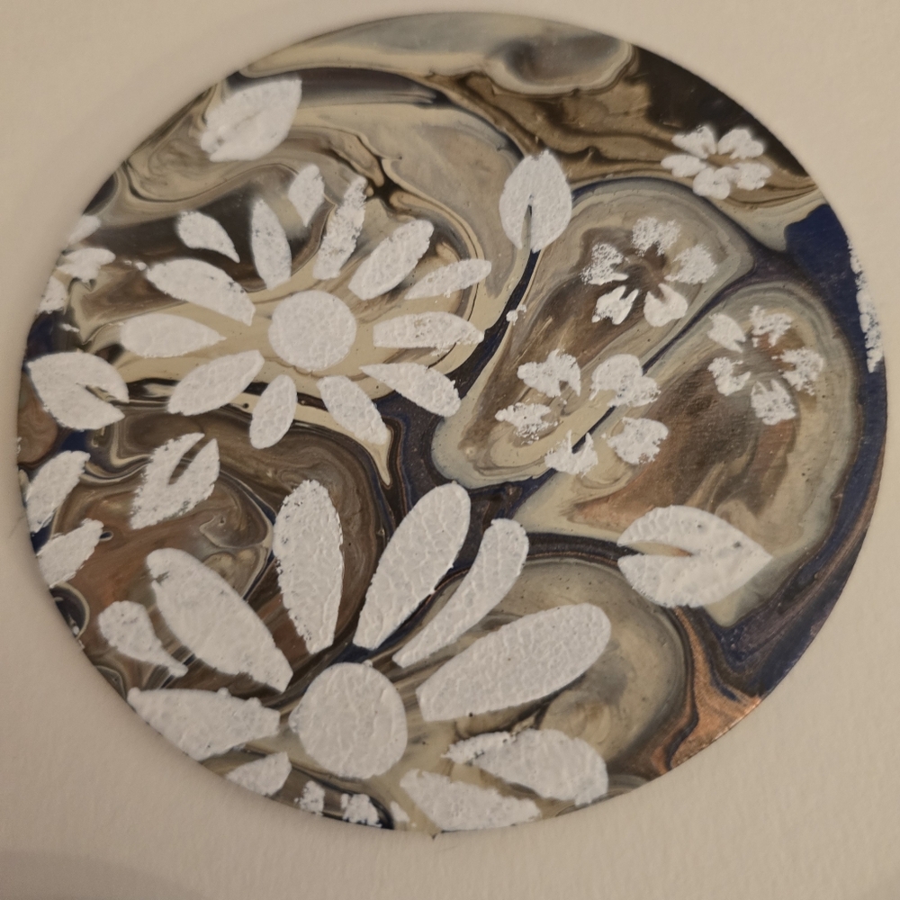 5 HANDCRAFTED Wood Floral Beach Coasters HANDMADE & HANDPAINTED Table Art Decor - Picture 9 of 13